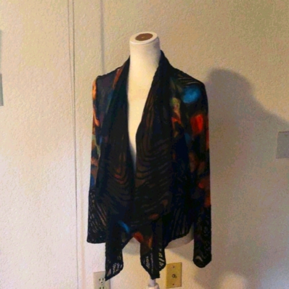 Alberto Makali sheer embroidered cardigan